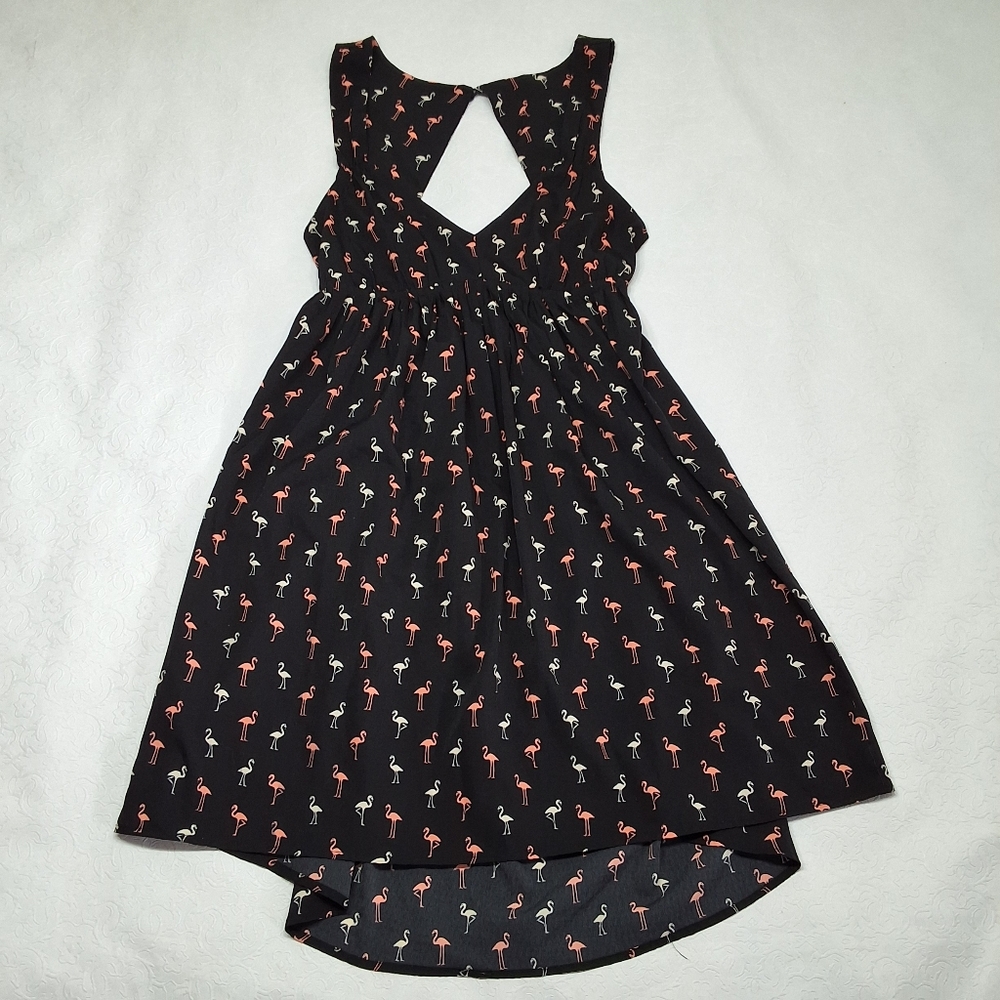 Roxy Sleeveless Flamingo Print Mini Dress Size M - Picture 2 of 9